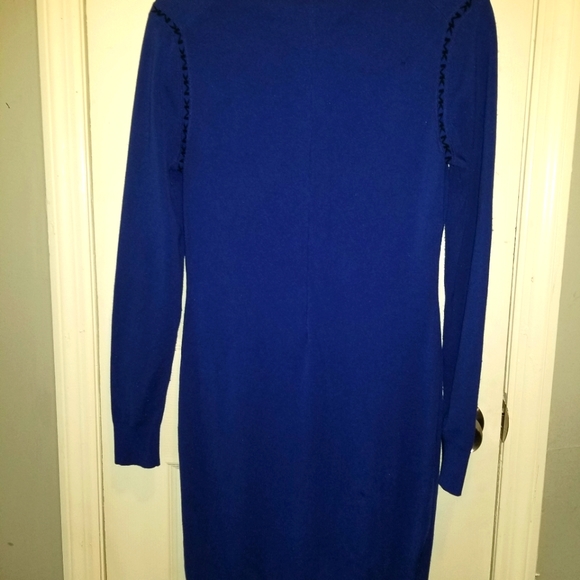 Michael Kors blue long sleeve dress with black MK accents - Picture 2 of 9